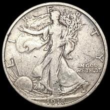 1918-S Walking Liberty Half Dollar LIGHTLY CIRCULATED