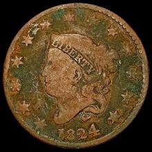 1824 Coronet Head Large Cent NICELY CIRCULATED