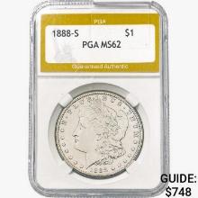 1888-S Morgan Silver Dollar PGA MS62