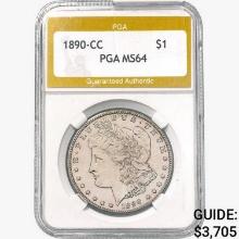 1890-CC Morgan Silver Dollar PGA MS64