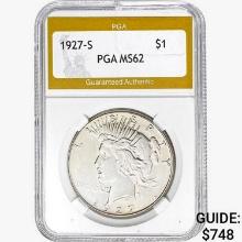 1927-S Silver Peace Dollar PGA MS62