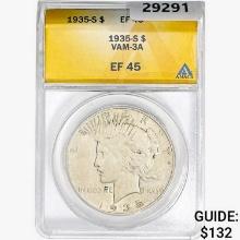 1935-S Silver Peace Dollar ANACS EF45 VAM-3A