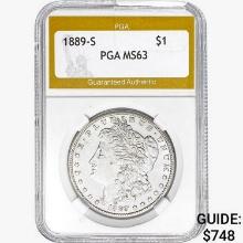 1889-S Morgan Silver Dollar PGA MS63