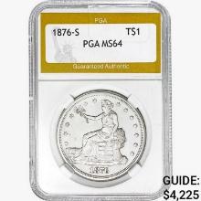 1876-S Silver Trade Dollar PGA MS64