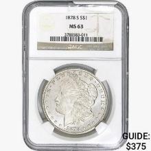 1878-S Morgan Silver Dollar NGC MS63