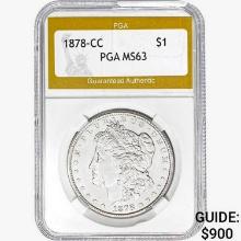 1878-CC Morgan Silver Dollar PGA MS63