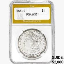 1883-S Morgan Silver Dollar PGA MS61