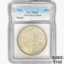 1921 Morgan Silver Dollar ICG MS65 FYI