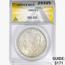 1880-S Morgan Silver Dollar ANACS MS63