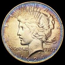 1924 Silver Peace Dollar CLOSELY UNCIRCULATED