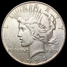 1934 Silver Peace Dollar CLOSELY UNCIRCULATED