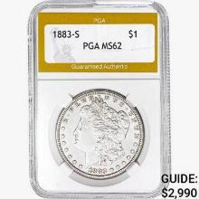 1883-S Morgan Silver Dollar PGA MS62