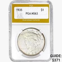 1935 Silver Peace Dollar PGA MS63