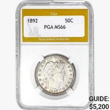 1892 Barber Half Dollar PGA MS66