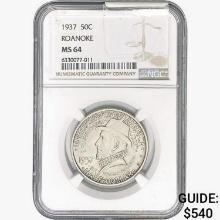 1937 Roanoke Half Dollar NGC MS64