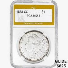 1878-CC Morgan Silver Dollar PGA MS63