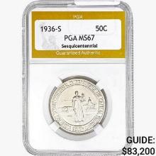 1936-S Sesquicentennial Half Dollar PGA MS67