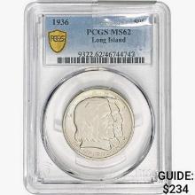 1936 Long Island Half Dollar PCGS MS62