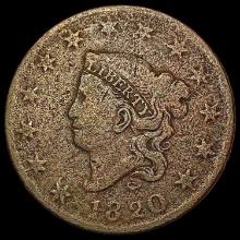 1820 Coronet Head Large Cent NICELY CIRCULATED