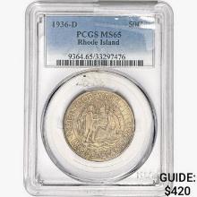 1936-D Rhode Island Half Dollar PCGS MS65