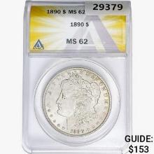 1890 Morgan Silver Dollar ANACS MS62