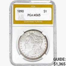 1890 Morgan Silver Dollar PGA MS65