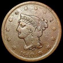 1840 Sm Dt Braided Hair Large Cent NICELY CIRCULATED