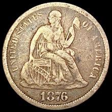 1876-CC Seated Liberty Dime NICELY CIRCULATED