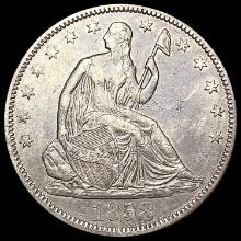 1858 Seated Liberty Half Dollar NEARLY UNCIRCULATED