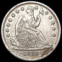 1839 No Dapery Seated Liberty Half Dime CHOICE AU