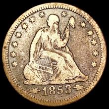 1853 Arrows Rays Seated Liberty Quarter NICELY CIRCULATED