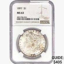 1897 Morgan Silver Dollar NGC MS63