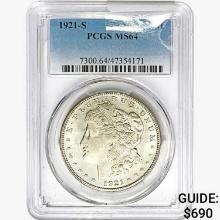 1921-S Morgan Silver Dollar PCGS MS64