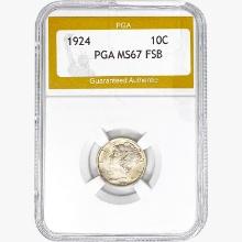 1924 Mercury Silver Dime PGA MS67 FSB