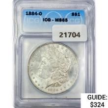 1884-O Morgan Silver Dollar ICG MS65