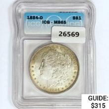 1884-O Morgan Silver Dollar ICG MS65