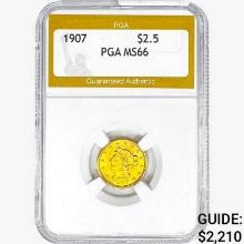 1907 $2.50 Gold Quarter Eagle PGA MS66