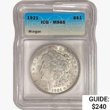 1921 Morgan Silver Dollar ICG MS65