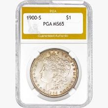 1900-S Morgan Silver Dollar PGA MS65