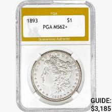 1893 Morgan Silver Dollar PGA MS62+