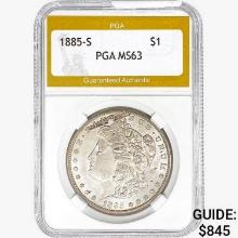 1885-S Morgan Silver Dollar PGA MS63