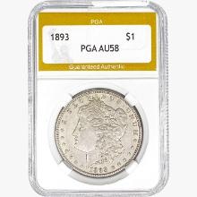 1893 Morgan Silver Dollar PGA AU58