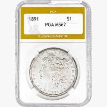1891 Morgan Silver Dollar PGA MS62