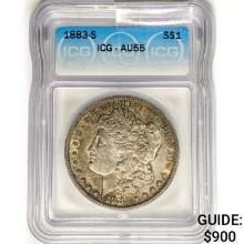 1883-S Morgan Silver Dollar ICG AU55