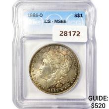 1888-O Morgan Silver Dollar ICG MS65