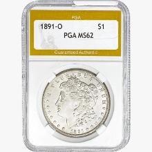 1891-O Morgan Silver Dollar PGA MS62
