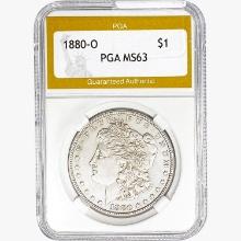 1880-O Morgan Silver Dollar PGA MS63