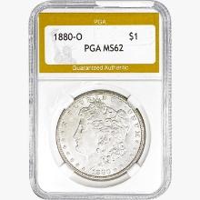 1880-O Morgan Silver Dollar PGA MS62
