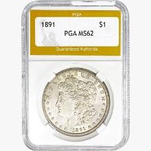 1891 Morgan Silver Dollar PGA MS62