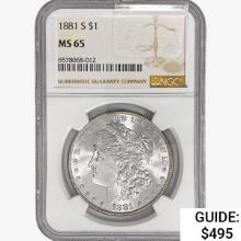 1881-S Morgan Silver Dollar NGC MS65